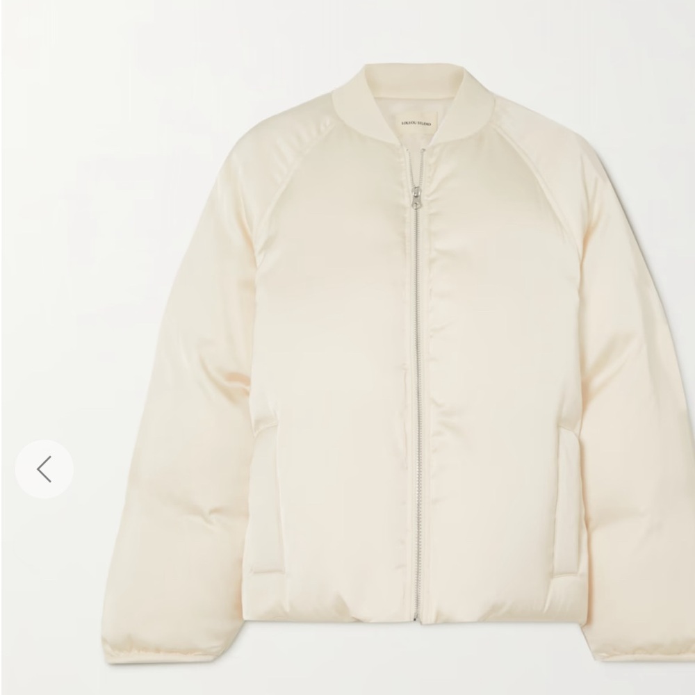 Loulou Studio Cream Puffer Jacket with Quilted Padding